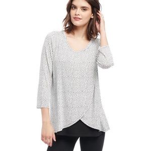3/4 sleeve black nursing top